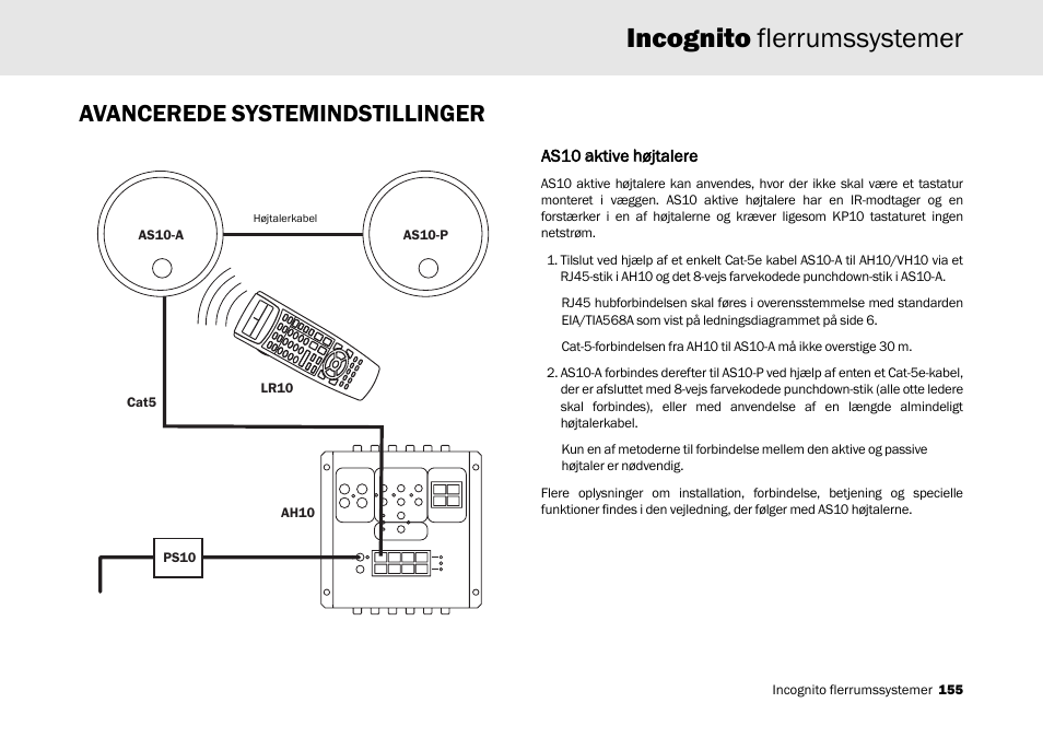 Incognito flerrumssystemer, Avancerede systemindstillinger | Cambridge Audio Multi-room speaker system User Manual | Page 155 / 194