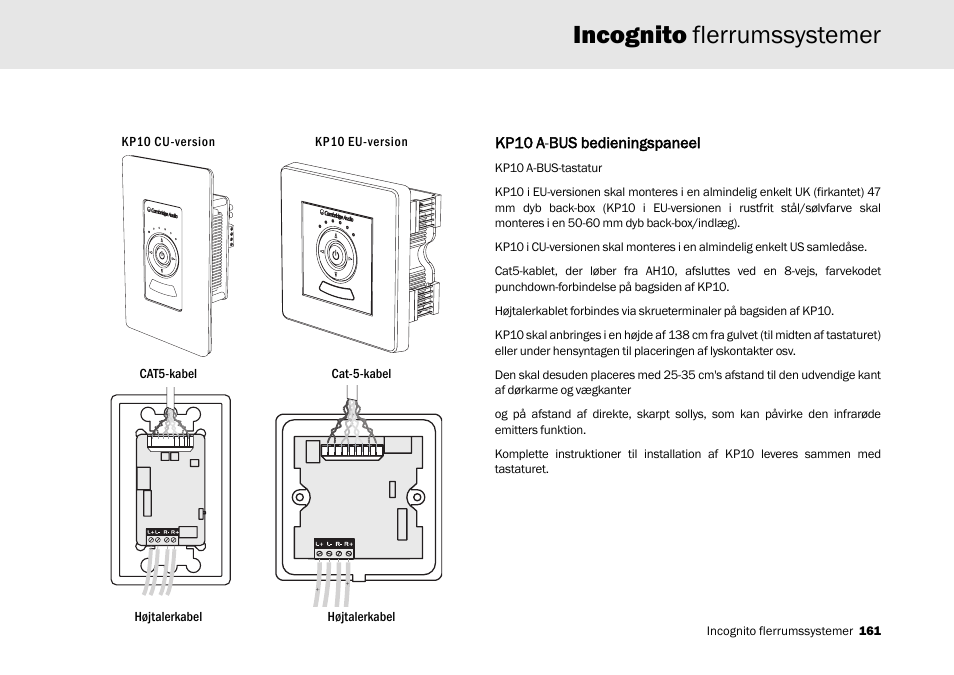 Incognito flerrumssystemer | Cambridge Audio Multi-room speaker system User Manual | Page 161 / 194