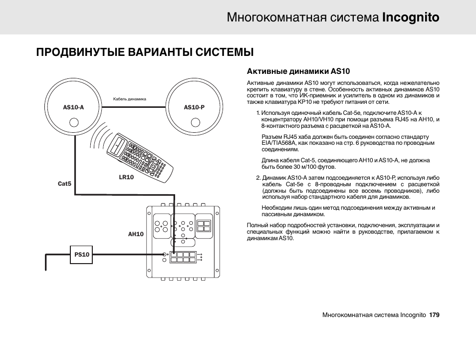 Многокомнатная система incognito, Продвинутые варианты системы | Cambridge Audio Multi-room speaker system User Manual | Page 179 / 194