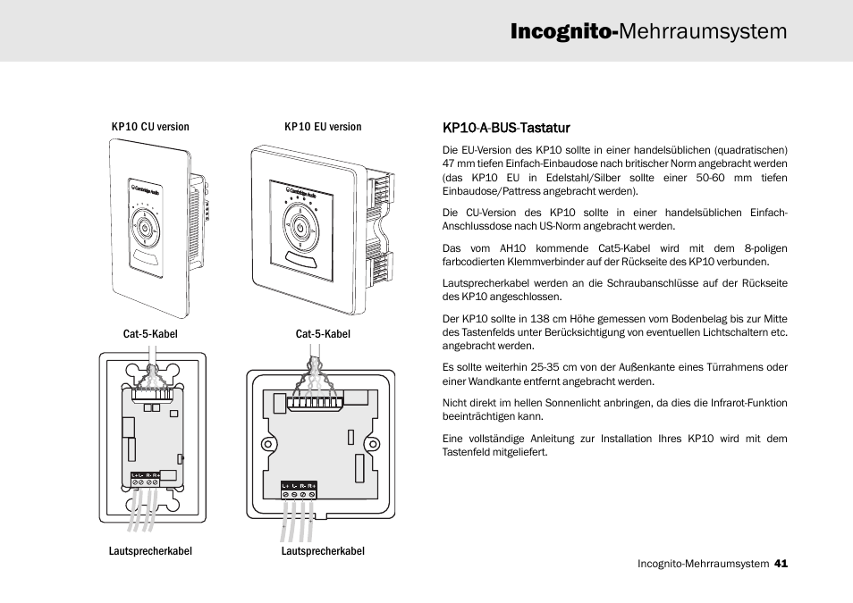 Incognito-mehrraumsystem | Cambridge Audio Multi-room speaker system User Manual | Page 41 / 194