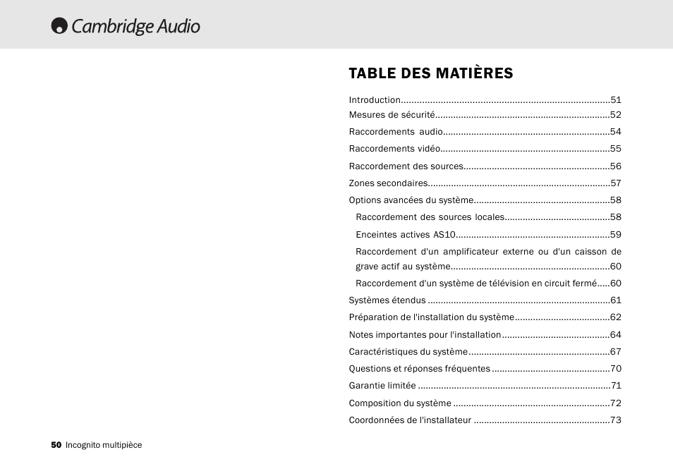 Cambridge Audio Multi-room speaker system User Manual | Page 50 / 194