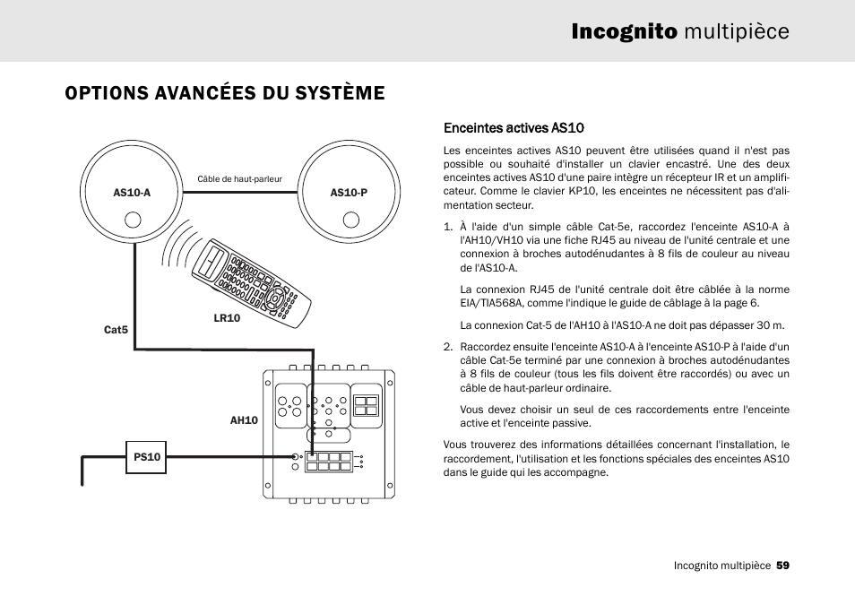 Incognito multipièce, Options avancées du système | Cambridge Audio Multi-room speaker system User Manual | Page 59 / 194