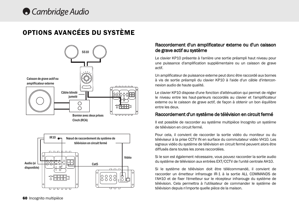 Options avancées du système | Cambridge Audio Multi-room speaker system User Manual | Page 60 / 194