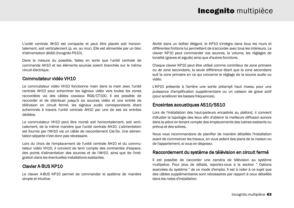 Incognito multipièce | Cambridge Audio Multi-room speaker system User Manual | Page 63 / 194