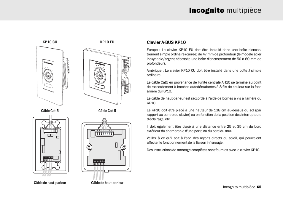 Incognito multipièce | Cambridge Audio Multi-room speaker system User Manual | Page 65 / 194