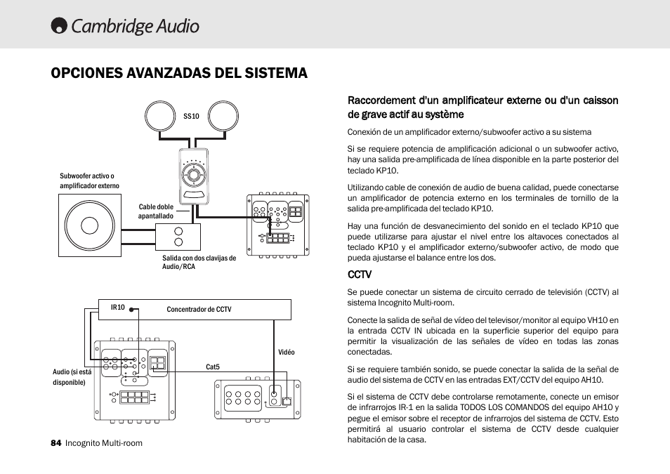 Opciones avanzadas del sistema, Cctv | Cambridge Audio Multi-room speaker system User Manual | Page 84 / 194