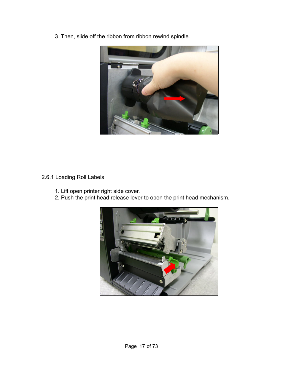 6 installation of media, 1 loading roll labels | AMT Datasouth M7 User Manual | Page 17 / 73