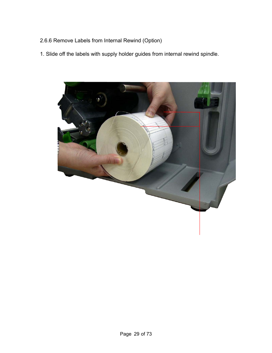 6 remove labels from internal rewind (option) | AMT Datasouth M7 User Manual | Page 29 / 73
