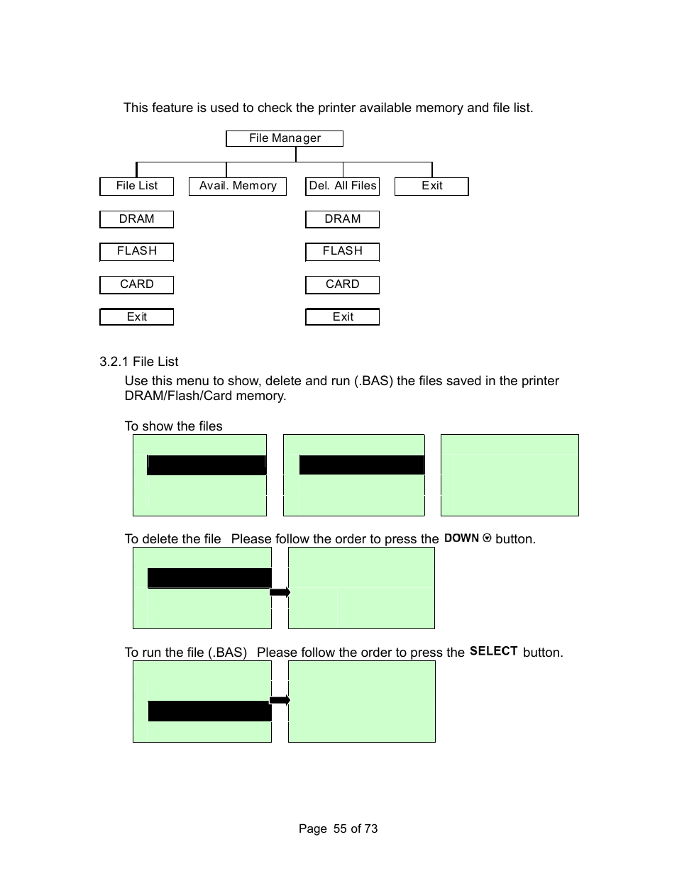 2 file manager, 1 file list | AMT Datasouth M7 User Manual | Page 55 / 73