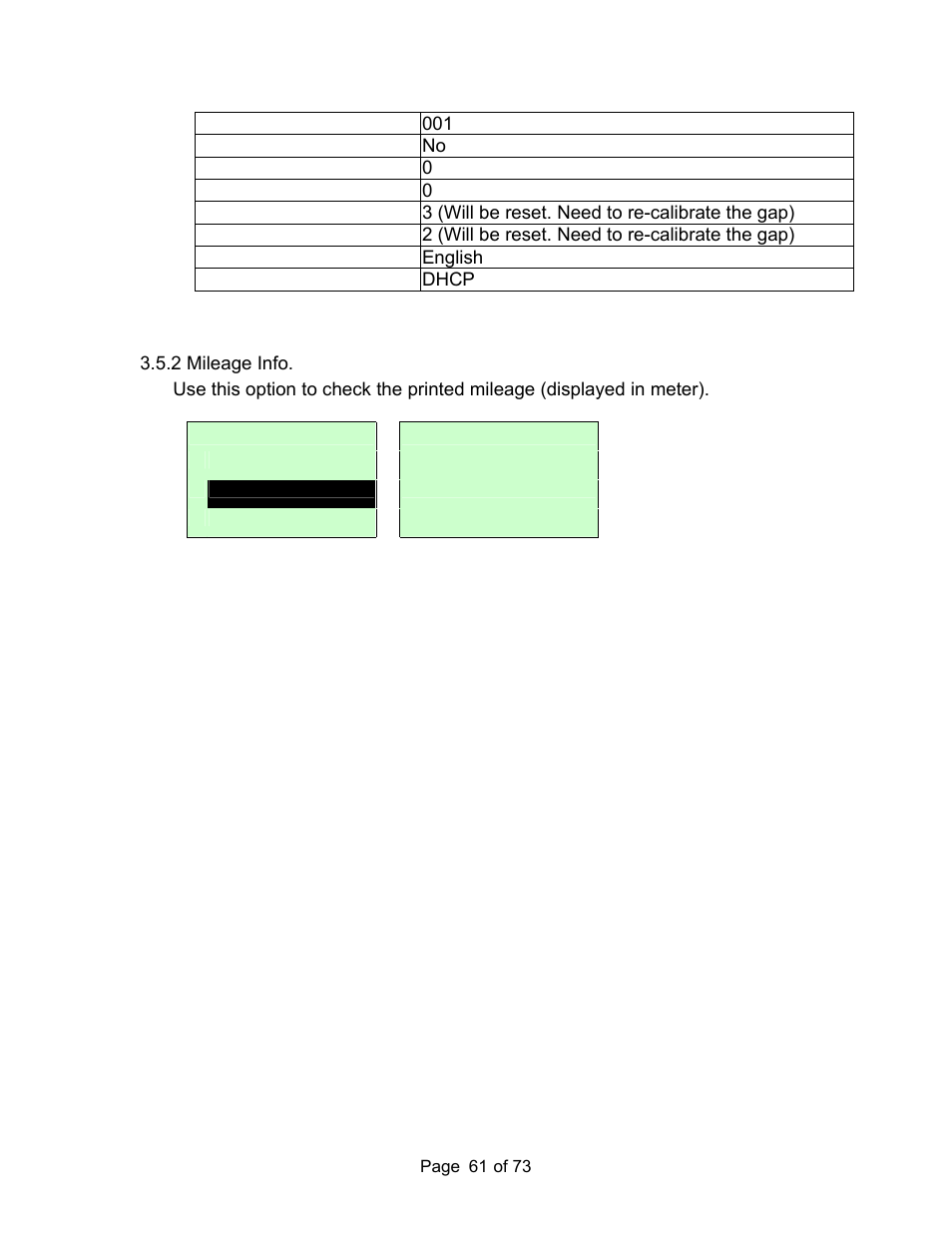 2 mileage info | AMT Datasouth M7 User Manual | Page 61 / 73