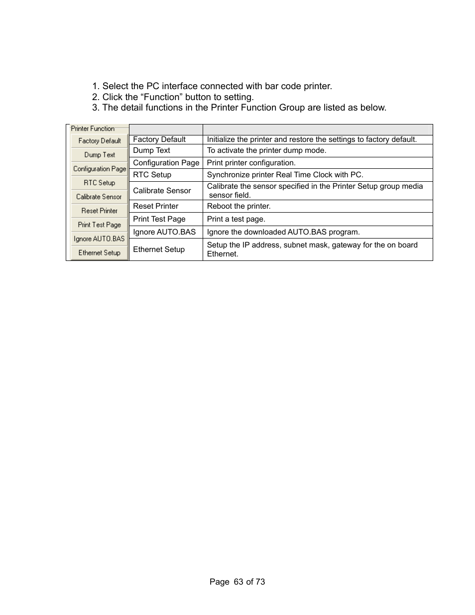 2 printer function | AMT Datasouth M7 User Manual | Page 63 / 73