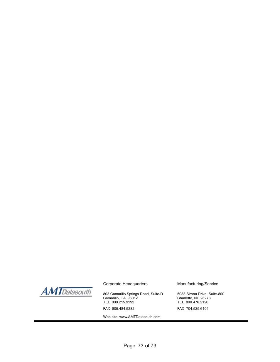 AMT Datasouth M7 User Manual | Page 73 / 73