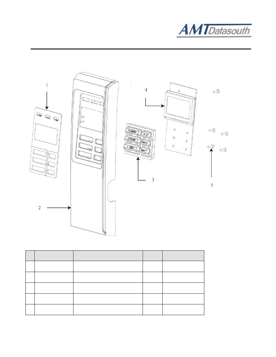 M7 series, Thermal printer service manua, 2 lcd panel assembly | AMT Datasouth M7plus User Manual | Page 3 / 19