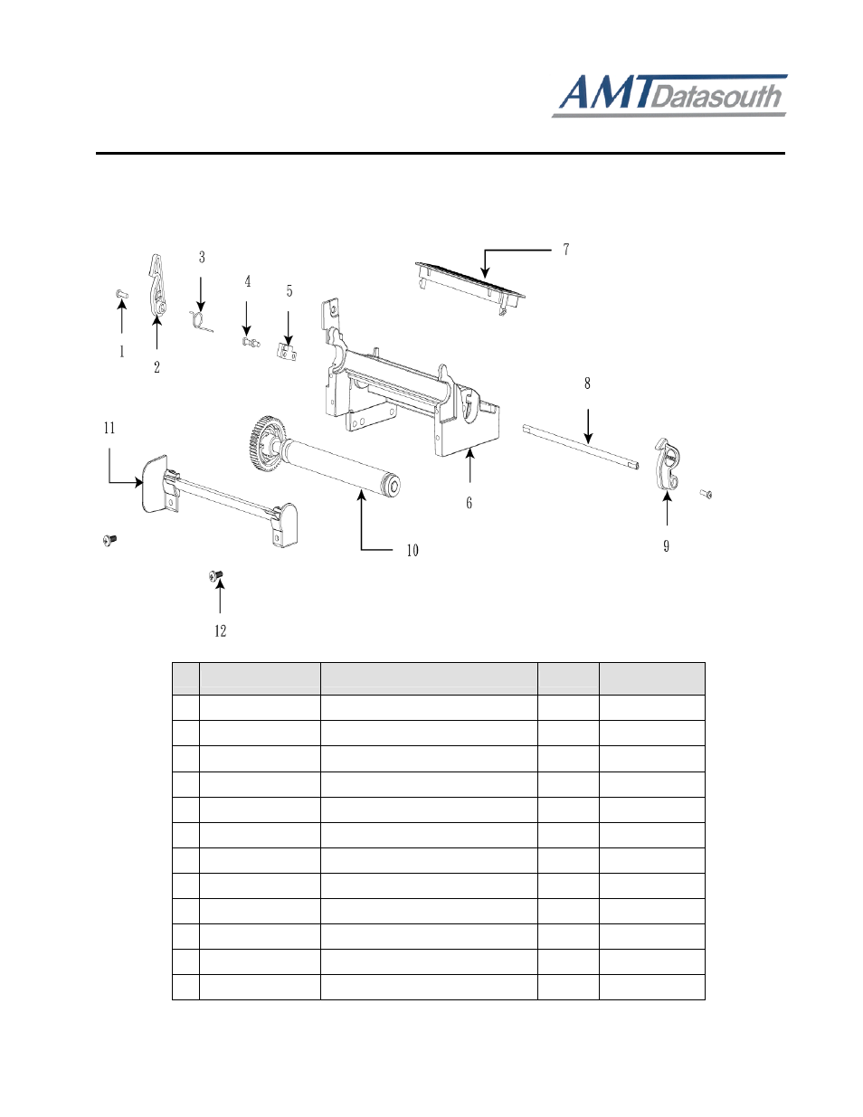 M7 series, Thermal printer service manua, 3 print engine lower mechanism assembly | AMT Datasouth M7plus User Manual | Page 4 / 19
