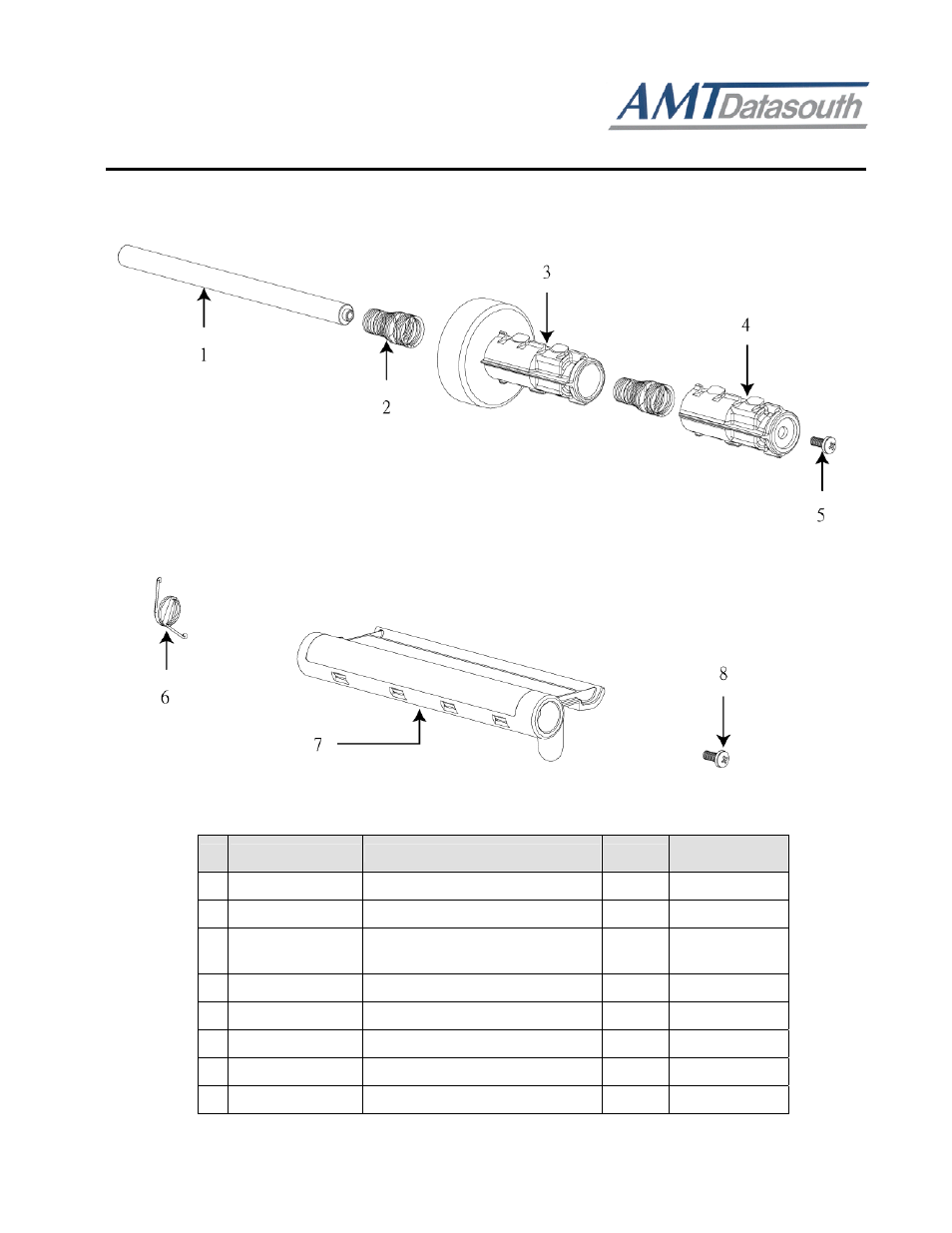M7 series, Thermal printer service manua, 5 ribbon supply spindle assembly & damper assembly | AMT Datasouth M7plus User Manual | Page 6 / 19
