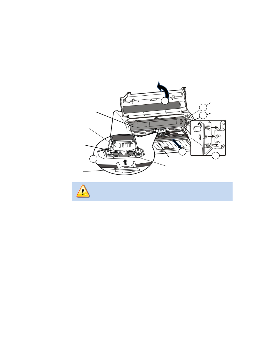 Installing the ribbon cartridge, Caution | AMT Datasouth Documax 5380 User Manual | Page 9 / 38