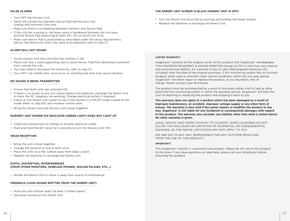 Angelcare AC701 User Manual | Page 14 / 17