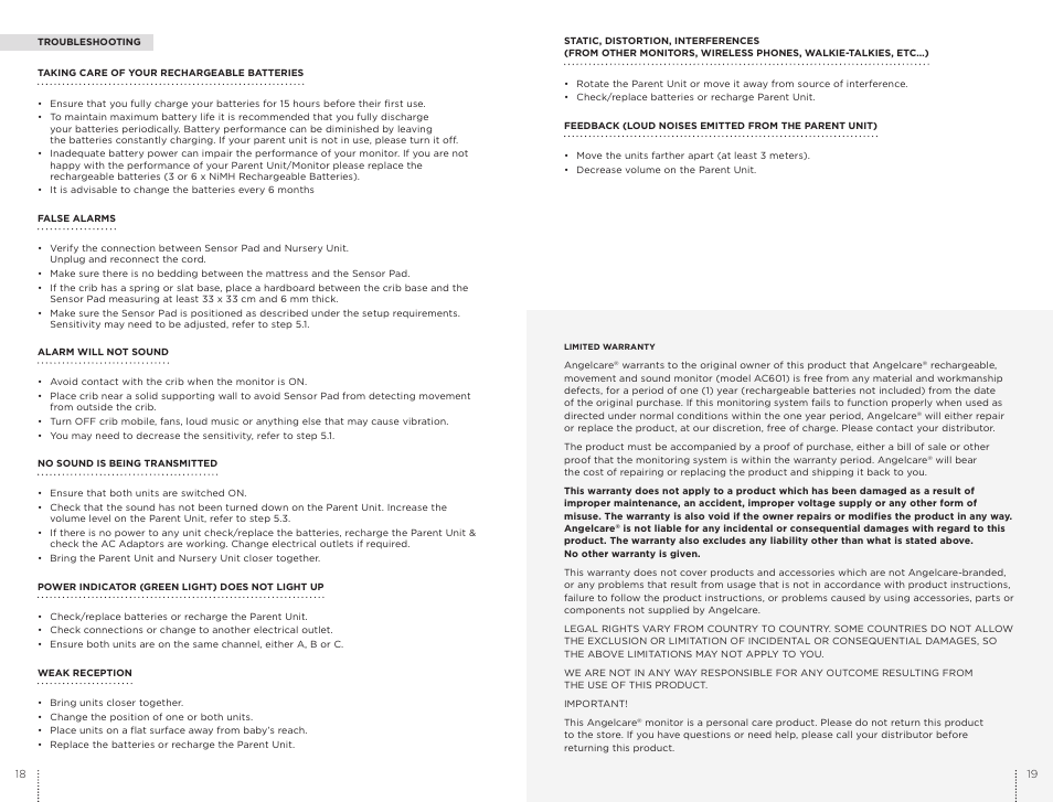 Angelcare AC601 User Manual | Page 10 / 13