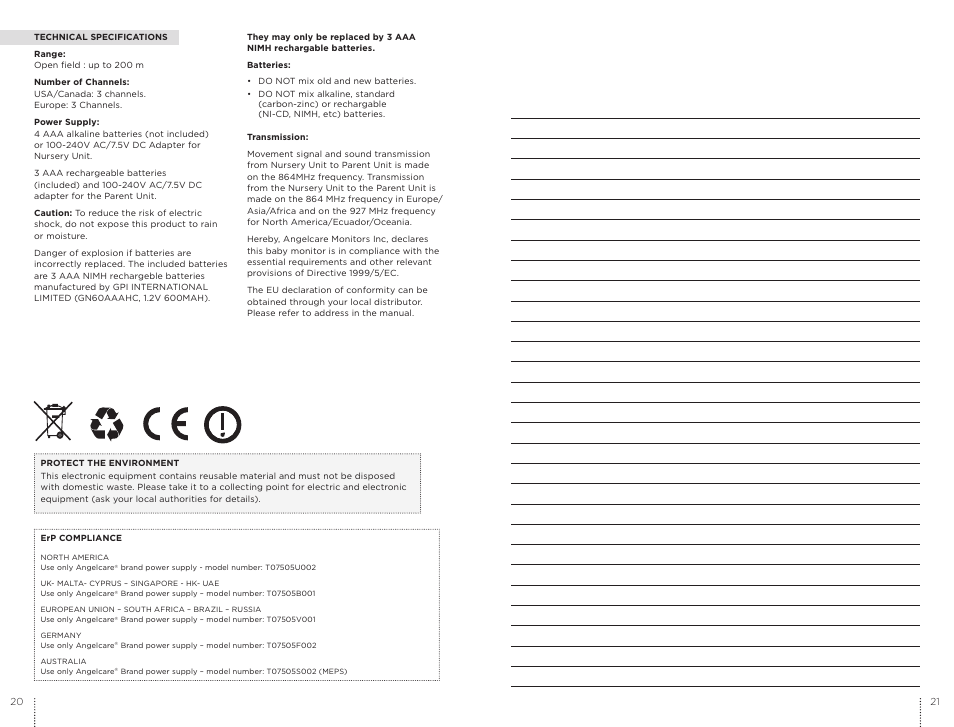 Angelcare AC601 User Manual | Page 11 / 13