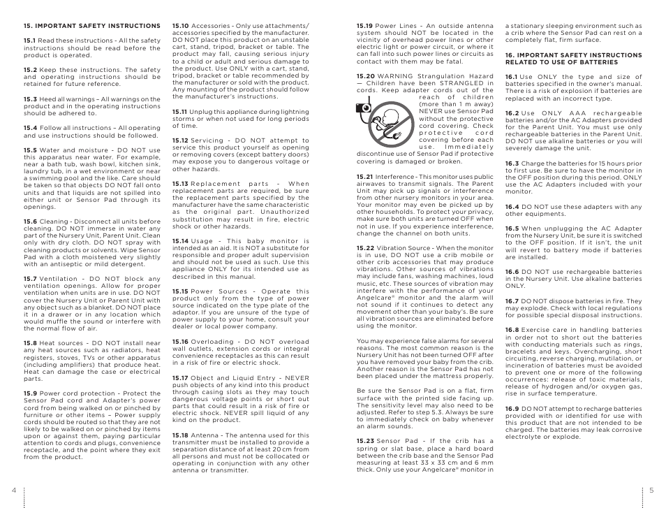 Angelcare AC601 User Manual | Page 3 / 13