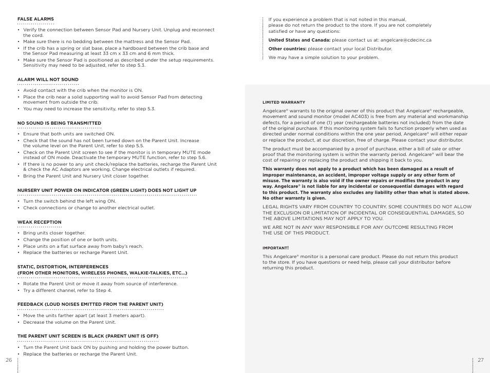 Angelcare AC403 User Manual | Page 14 / 17