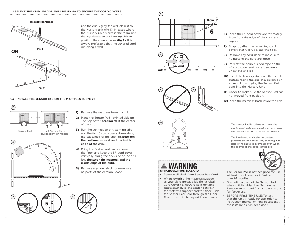 Warning | Angelcare AC300 User Manual | Page 5 / 9