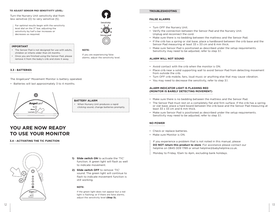You are now ready to use your monitor | Angelcare AC300 User Manual | Page 7 / 9