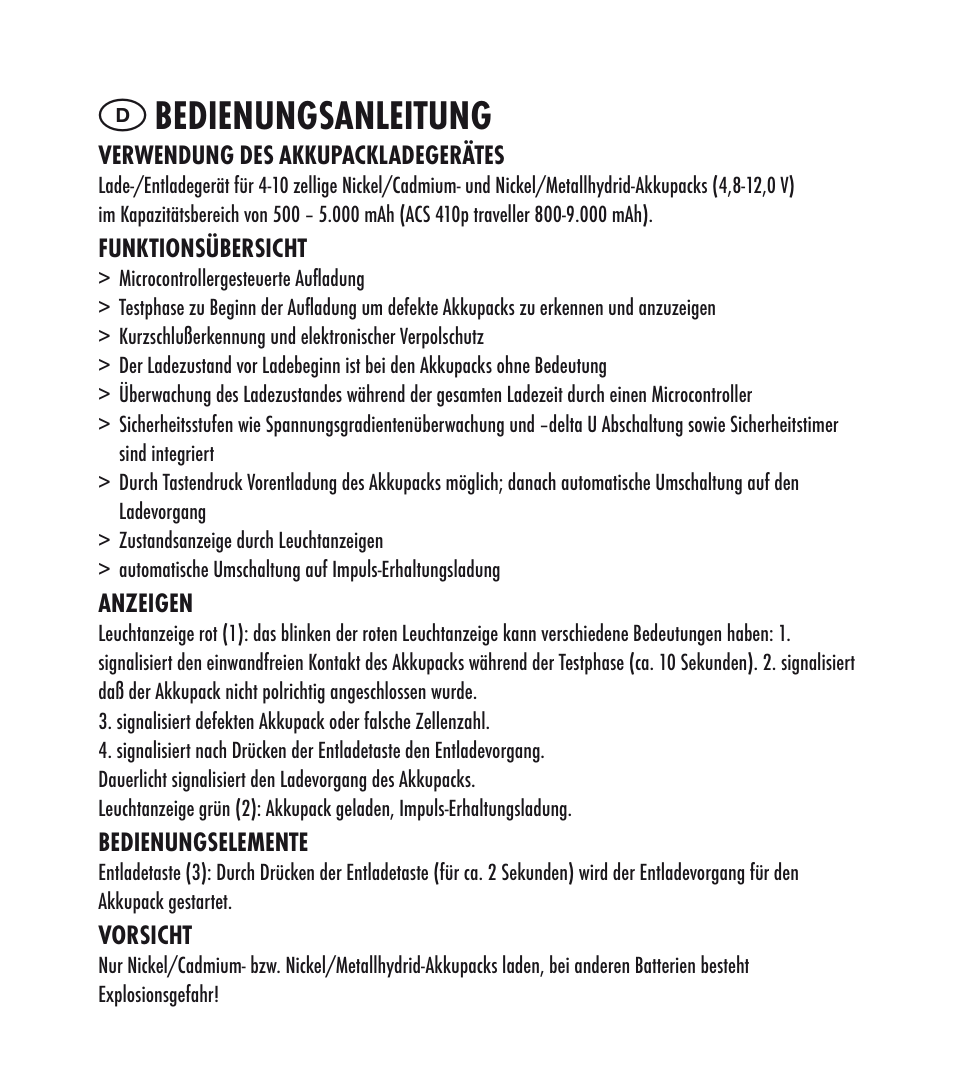 Bedienungsanleitung | ANSMANN 5C07063 ACS 410 traveller mobil User Manual | Page 6 / 32