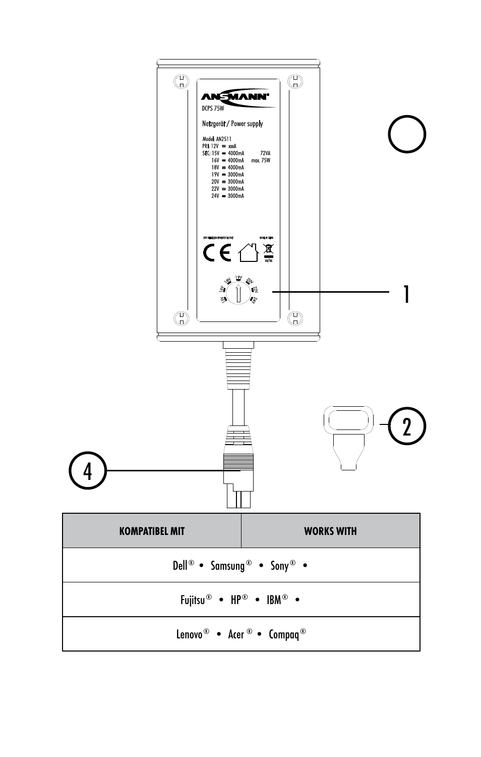 ANSMANN 1200-0006 DCPS 75W User Manual | Page 3 / 56