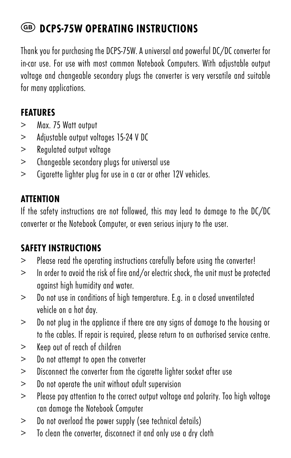 ANSMANN 1200-0006 DCPS 75W User Manual | Page 6 / 56
