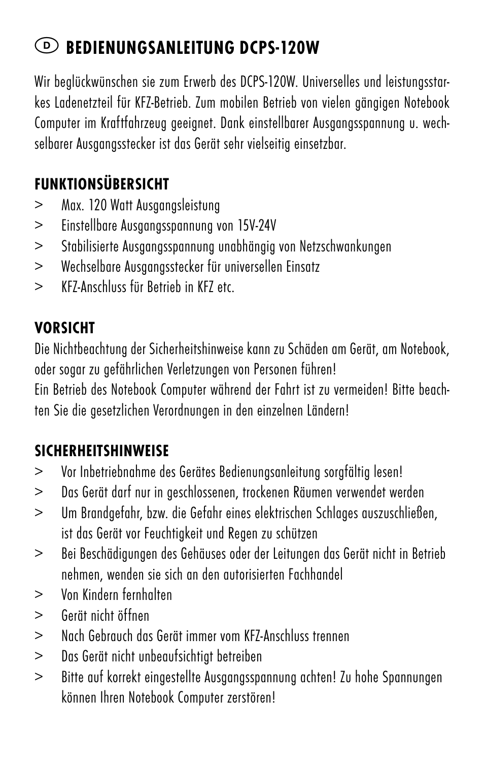 ANSMANN 1200-0008 DCPS 120W User Manual | Page 4 / 56