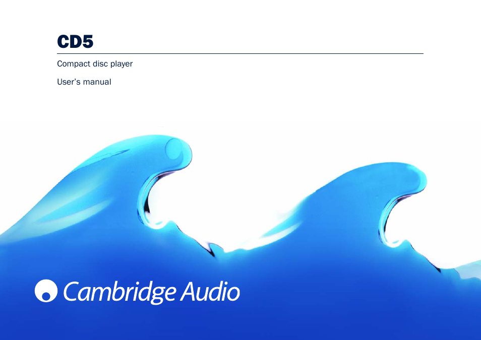 Cambridge Audio CD5 User Manual | 16 pages