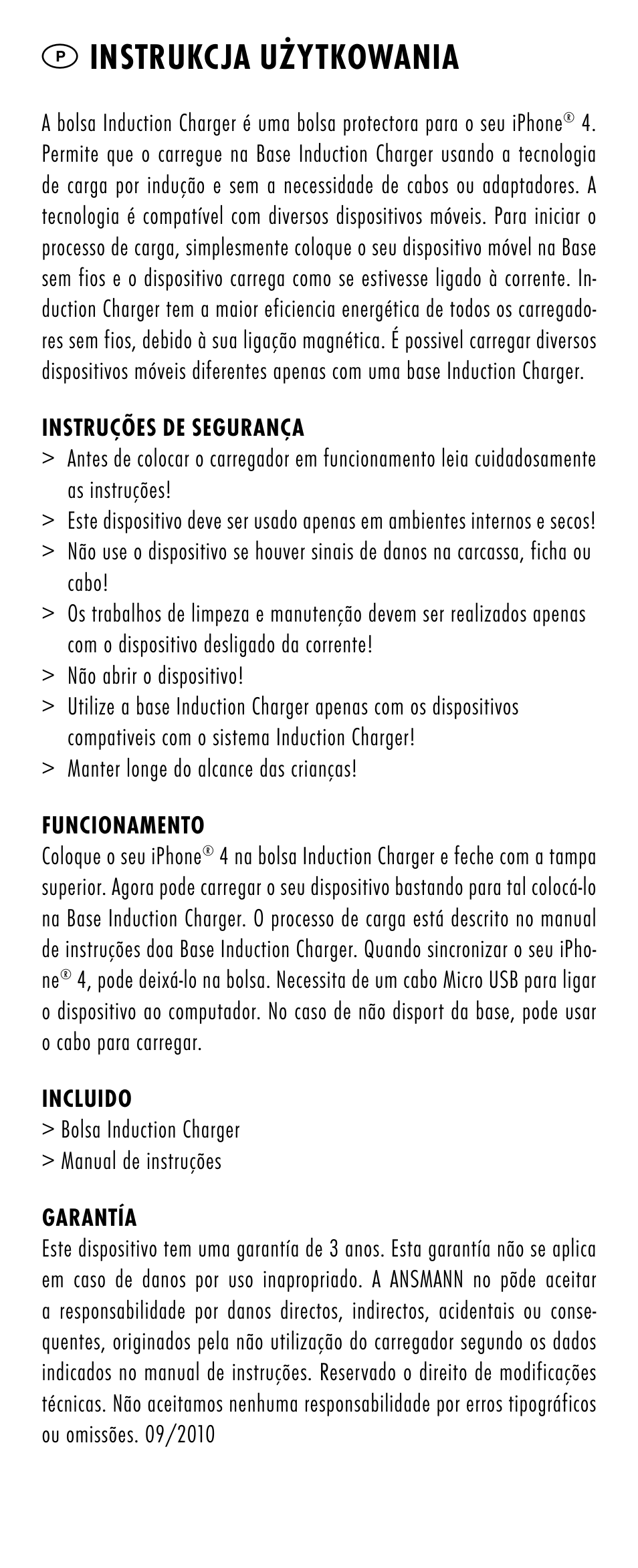 Pinstrukcja użytkowania | ANSMANN 1700-0002 Induction Case iPhone 4 User Manual | Page 16 / 28