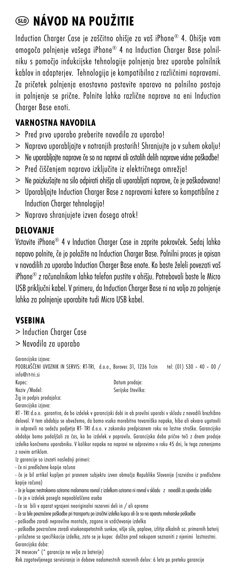 Slo návod na použitie, Ohišje vam omogoča polnjenje vašega iphone | ANSMANN 1700-0002 Induction Case iPhone 4 User Manual | Page 22 / 28