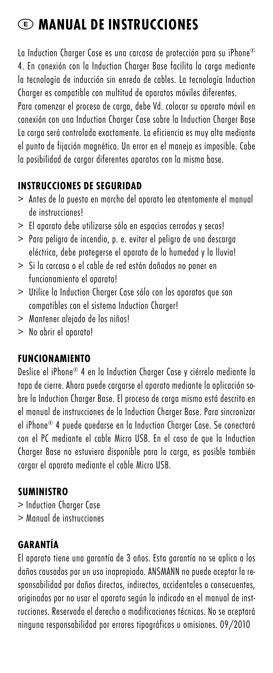 Emanual de instrucciones | ANSMANN 1700-0002 Induction Case iPhone 4 User Manual | Page 7 / 28