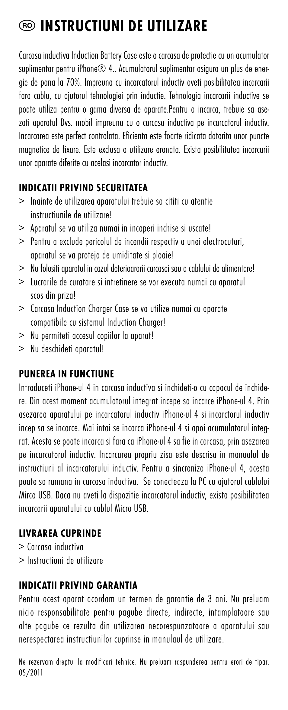 Ro instructiuni de utilizare | ANSMANN 1700-0006 Induction Battery Case User Manual | Page 18 / 28