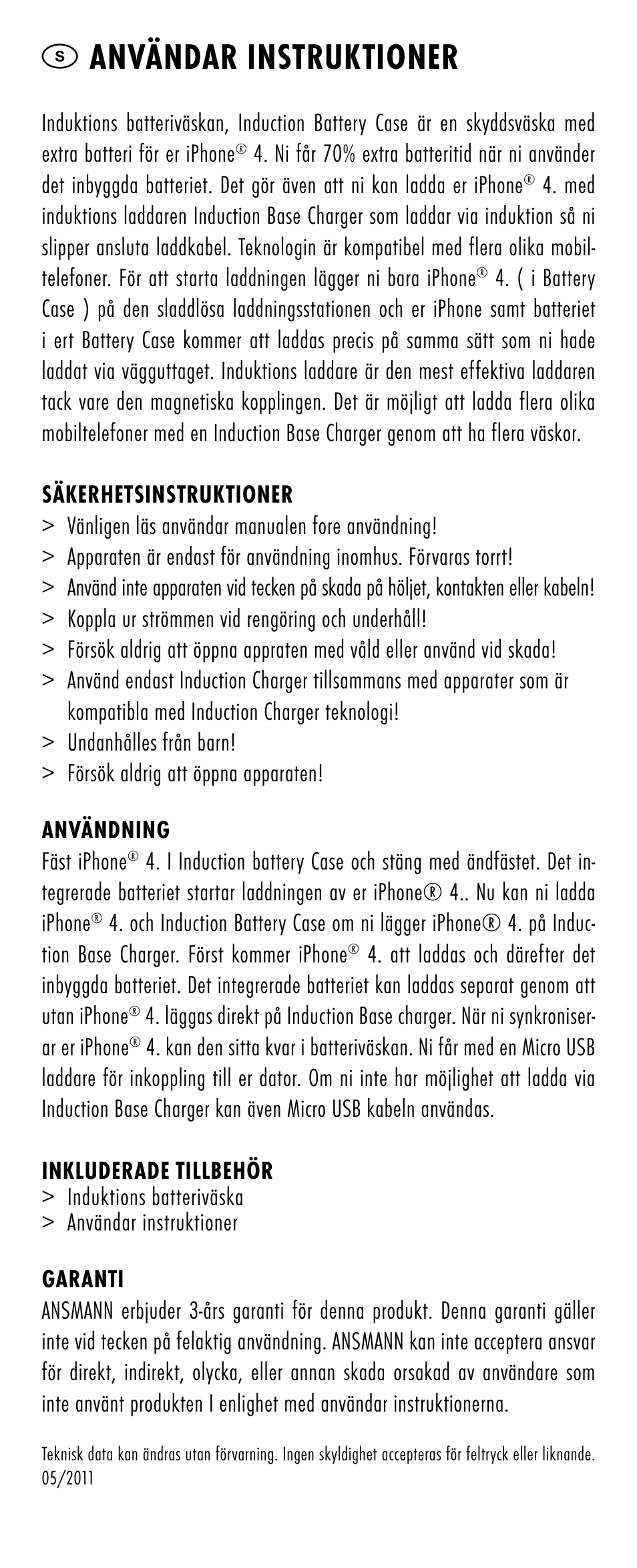 Sanvändar instruktioner | ANSMANN 1700-0006 Induction Battery Case User Manual | Page 20 / 28