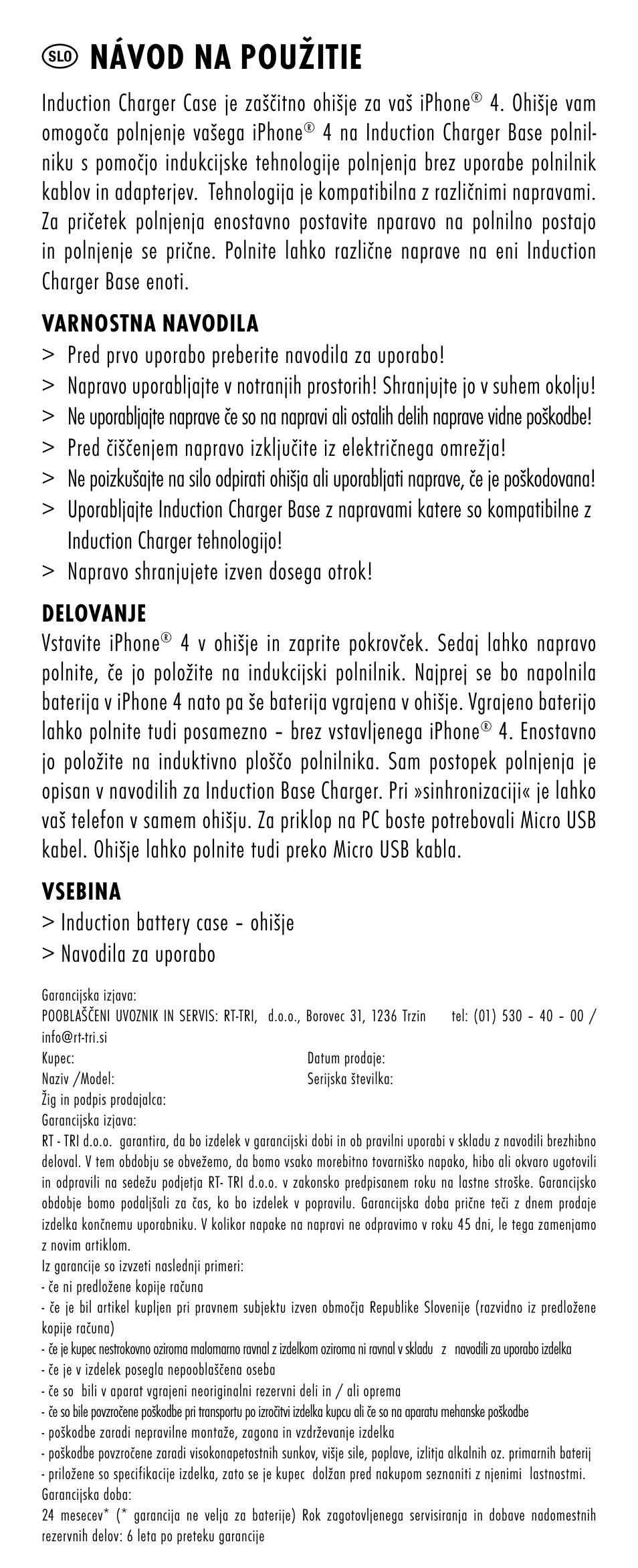 Slo návod na použitie | ANSMANN 1700-0006 Induction Battery Case User Manual | Page 22 / 28