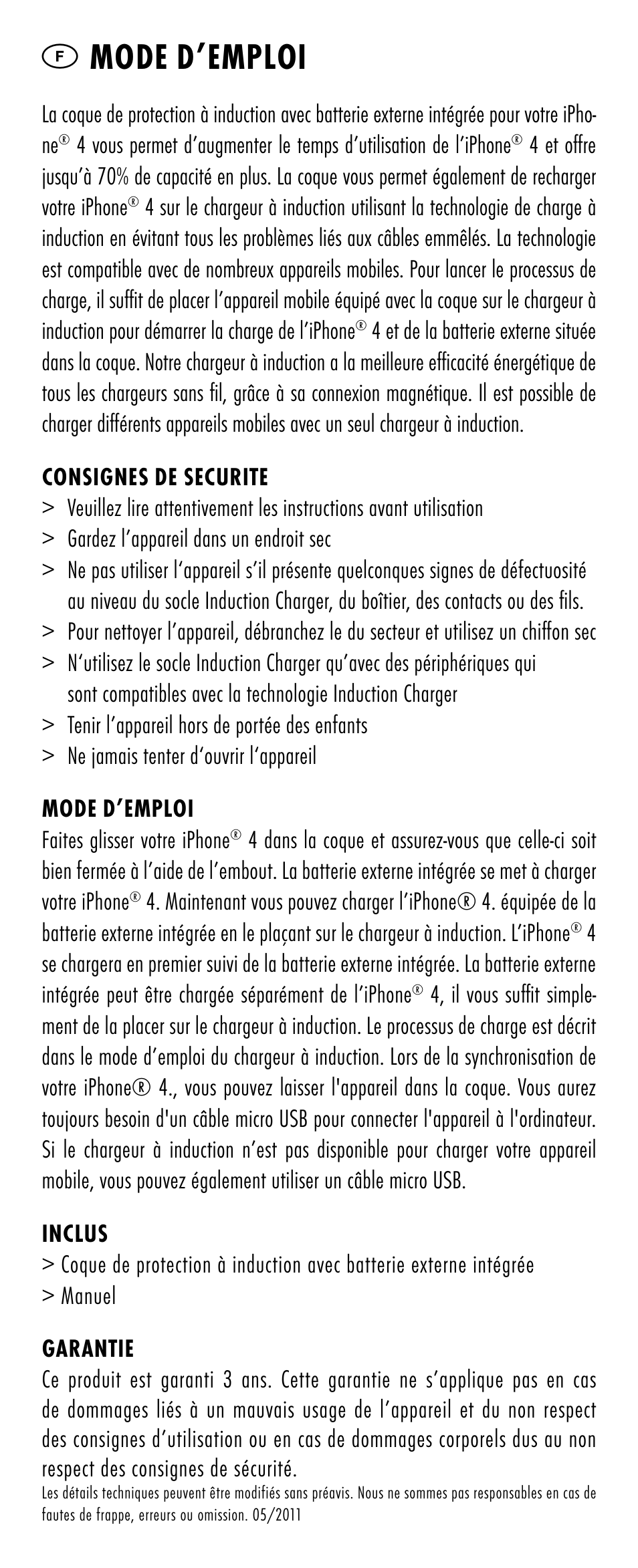 Fmode d’emploi | ANSMANN 1700-0006 Induction Battery Case User Manual | Page 9 / 28