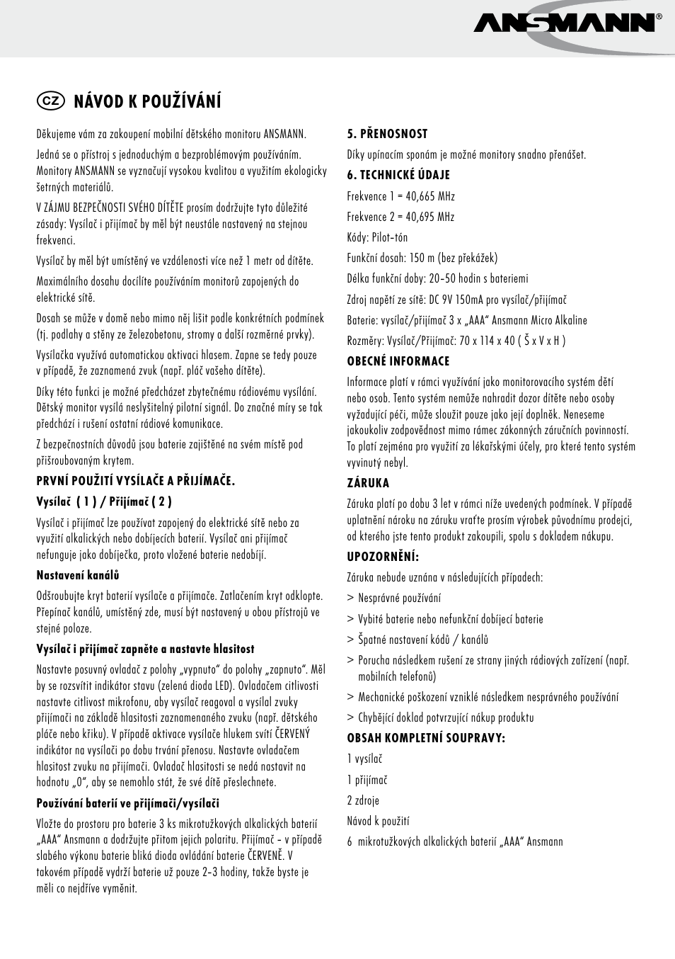 ANSMANN 5070063 Babyphnone London User Manual | Page 16 / 25