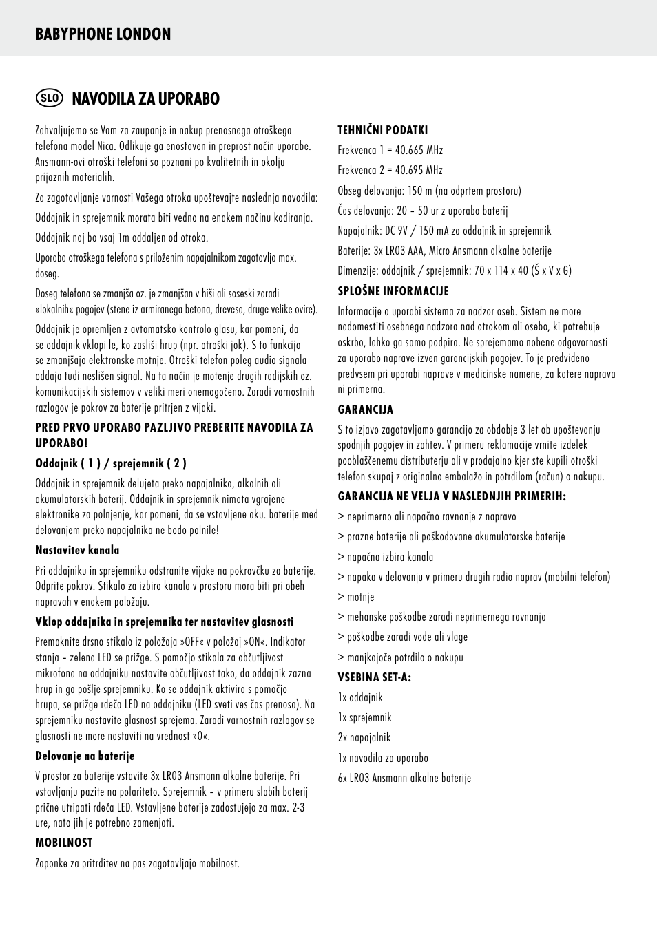 ANSMANN 5070063 Babyphnone London User Manual | Page 19 / 25