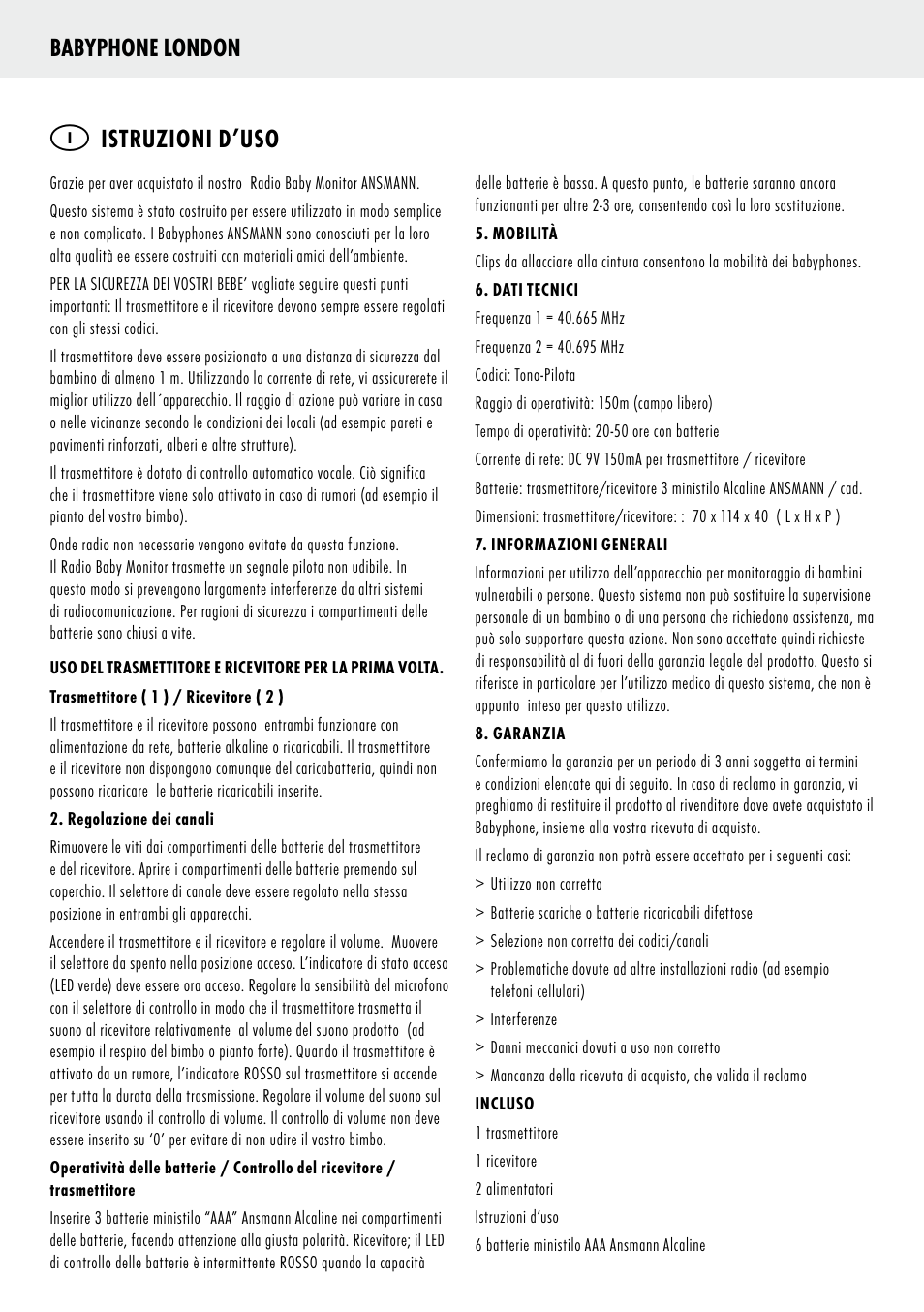 ANSMANN 5070063 Babyphnone London User Manual | Page 7 / 25