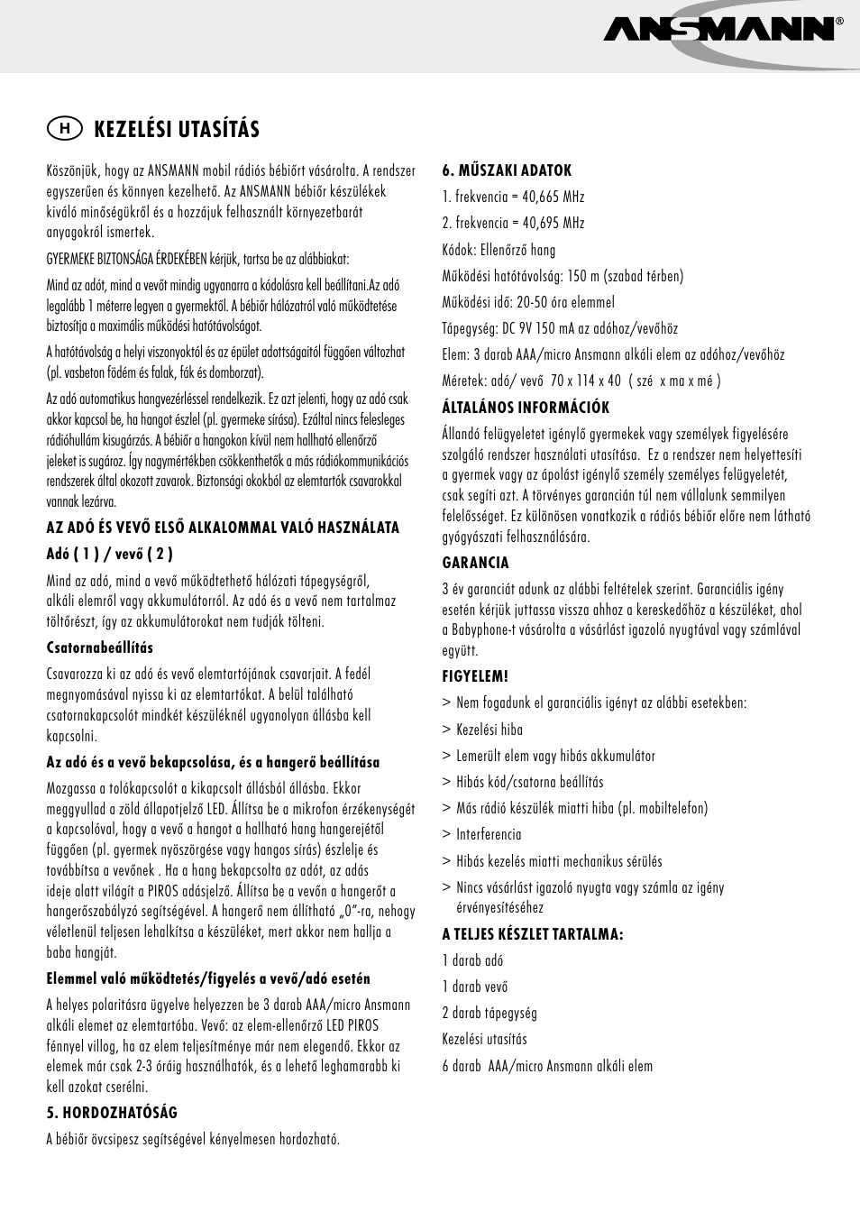 ANSMANN 5070063 Babyphnone London User Manual | Page 8 / 25