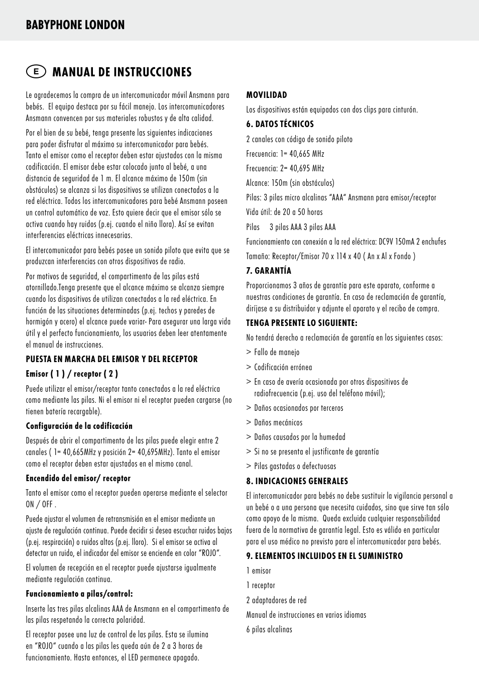 ANSMANN 5070063 Babyphnone London User Manual | Page 9 / 25