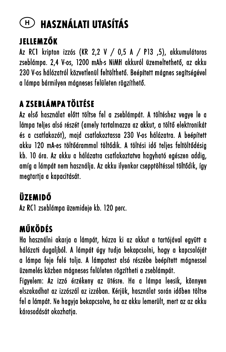 Használati utasítás | ANSMANN 5101103 RC1 User Manual | Page 12 / 32