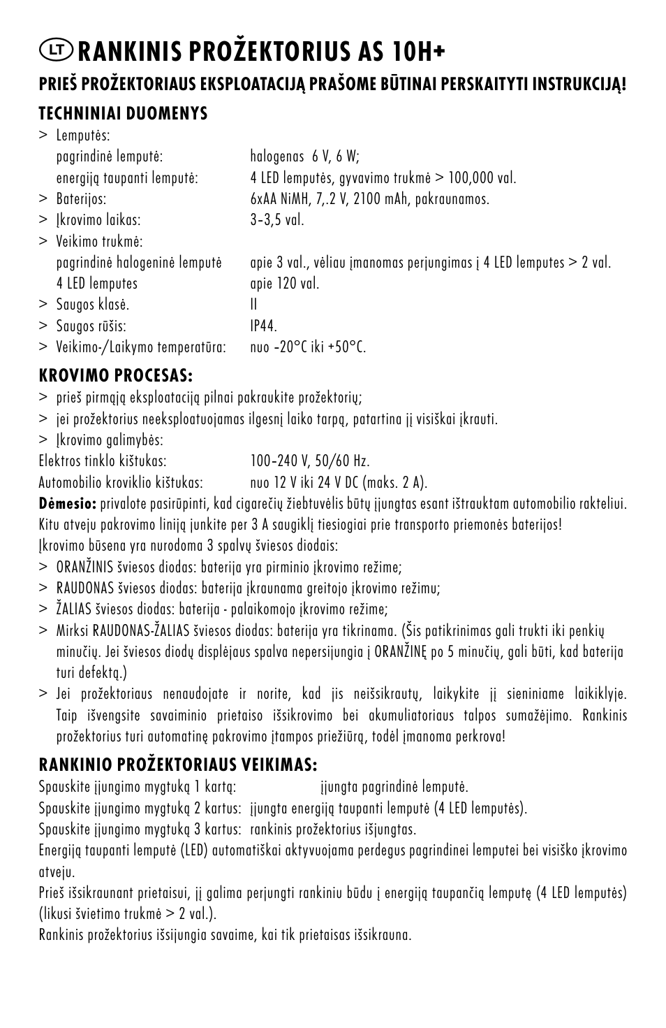 Rankinis prožektorius as 10h | ANSMANN 5102133 AS 10Hplus User Manual | Page 18 / 32