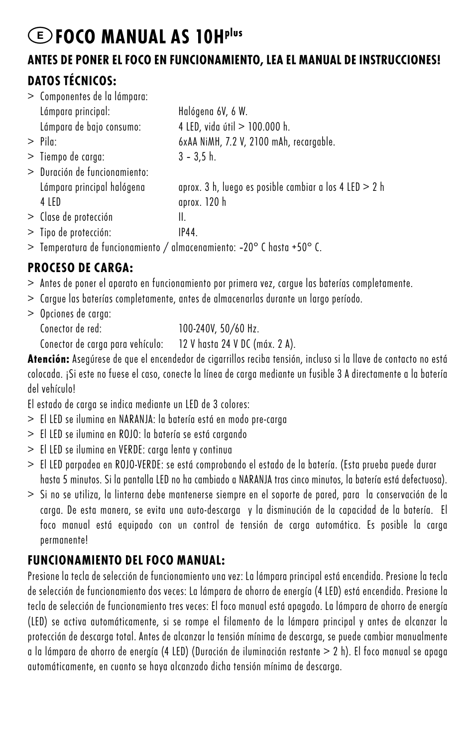 Foco manual as 10h | ANSMANN 5102133 AS 10Hplus User Manual | Page 6 / 32