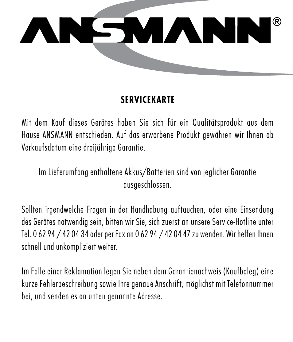 ANSMANN 5107463 Smartset User Manual | Page 43 / 44