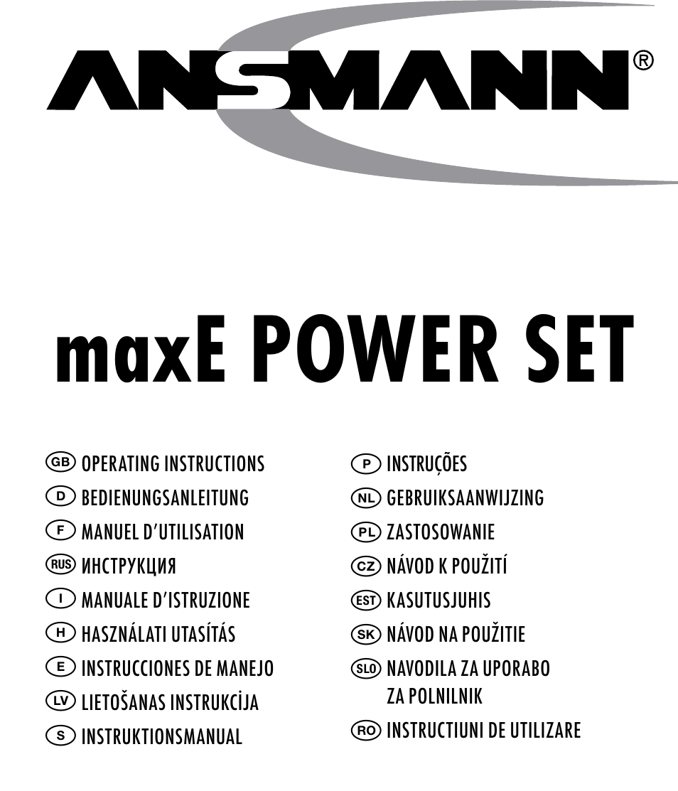 ANSMANN 5107543 maxE Power Set User Manual | 40 pages