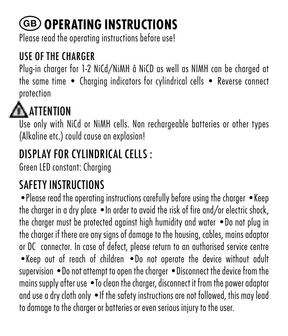 Operating instructions | ANSMANN 5107543 maxE Power Set User Manual | Page 2 / 40